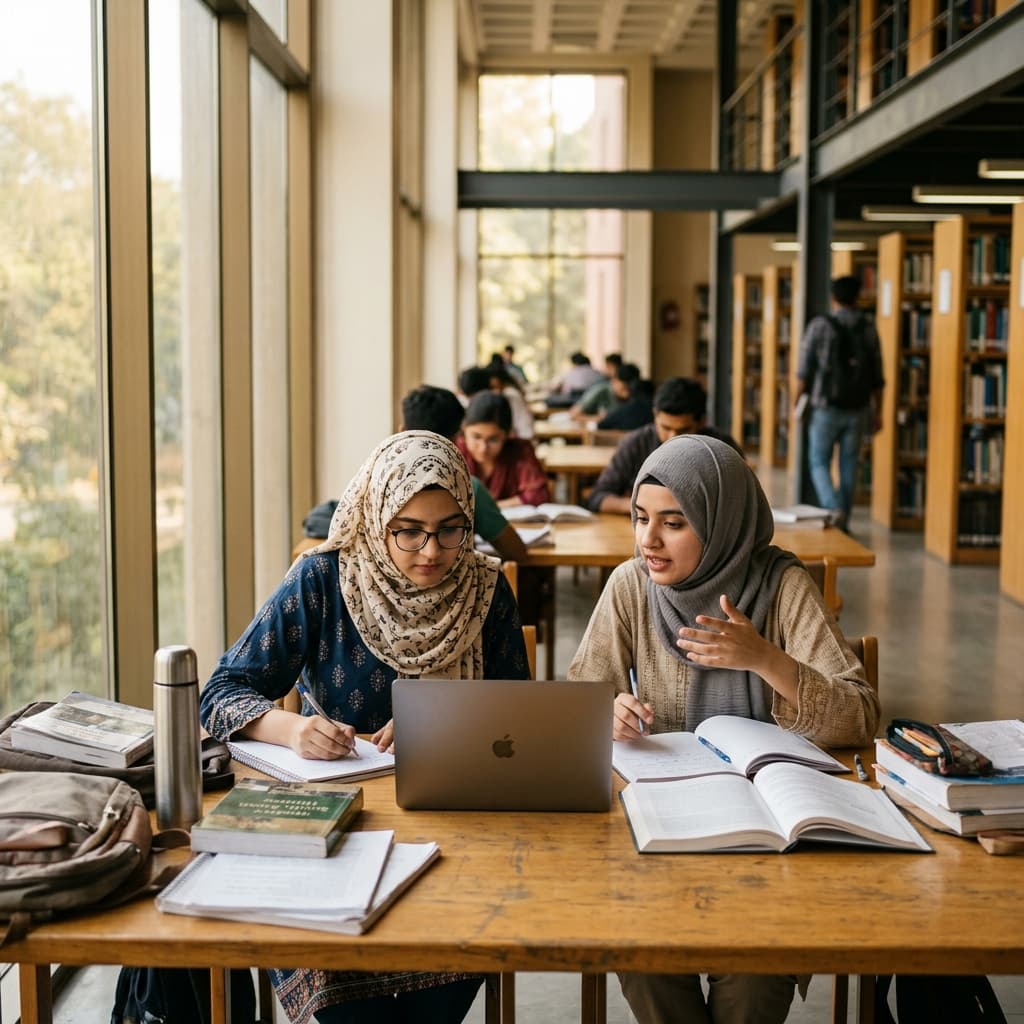 Students studying